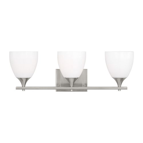 Brushed Steel Three Light Bath from the Toffino Collection