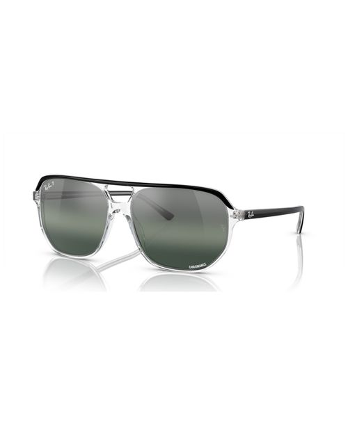 Unisex Bill One Polarized Sunglasses, Mirror Gradient Polar RB2205 - Black on Transparent