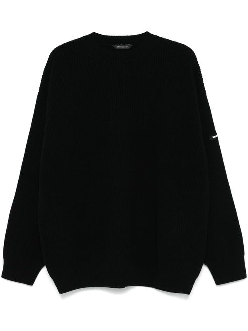 Rubberised-logo sweater - Black
