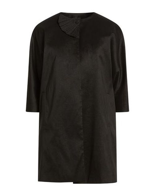 Woman Overcoat & Trench Coat Black Size 4 Polyester, Elastane
