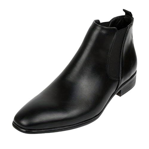 Santimon Men's Crocodile-Embossed Chelsea Boots Dress Ankle Boots for Formal & Casual Slip-On Office