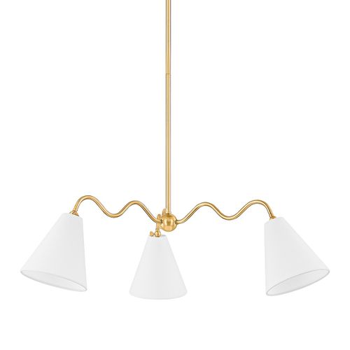 Aged Brass Chandelier from the Onda Collection