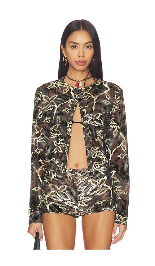 SIEDRES Poli Cardigan in Brown, Green. - L also in