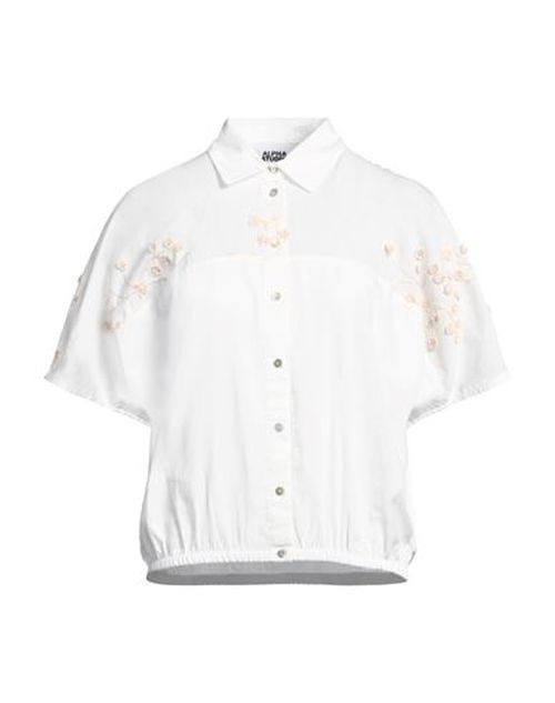 Alpha Studio Woman Shirt White Size 10 Cotton, Polyester