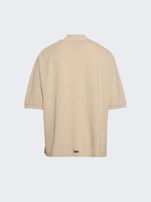 Fainting Cross Oversized Polo Shirt Sand