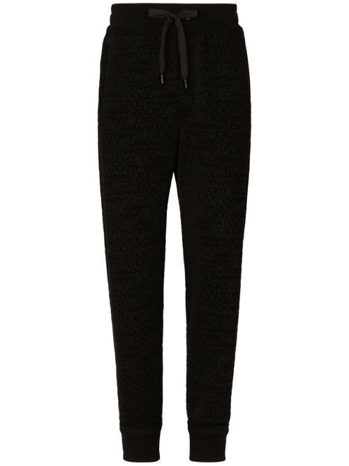 Logo-print cotton track pants - Black