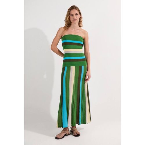 Karen Millen Women's Striped Bardot Knit Maxi Dress in Stripe | : Large