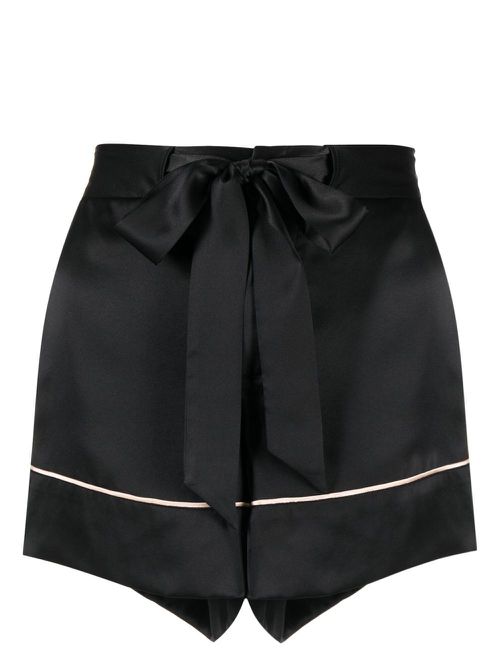 Kiki silk tie-up shorts - Black