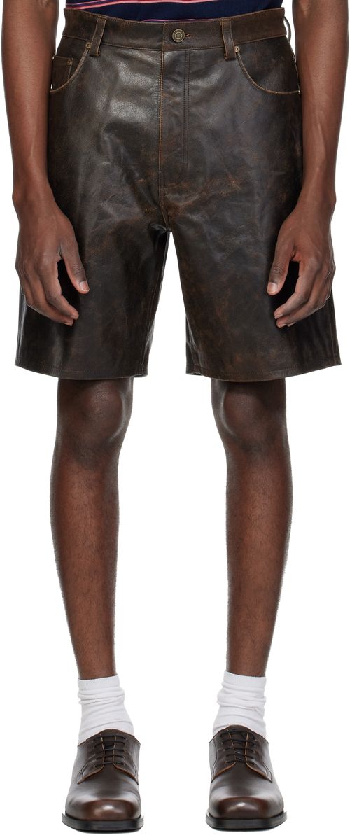 Brown Deadend Leather Short