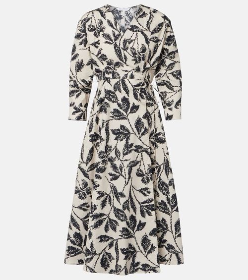 Camino printed cotton wrap dress