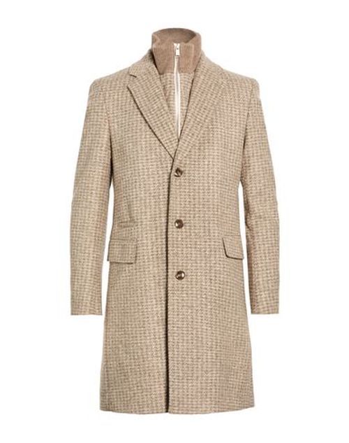 Man Coat Beige Size 36 Polyester, Polyacrylic, Virgin Wool