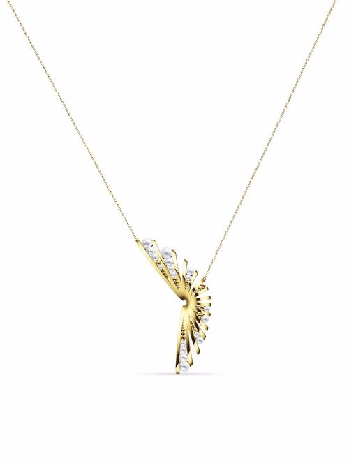 18kt yellow gold M/G Grain freshwater pearl necklace