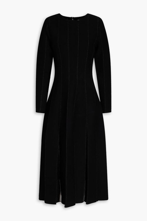 Metallic knitted midi dress - Black - S