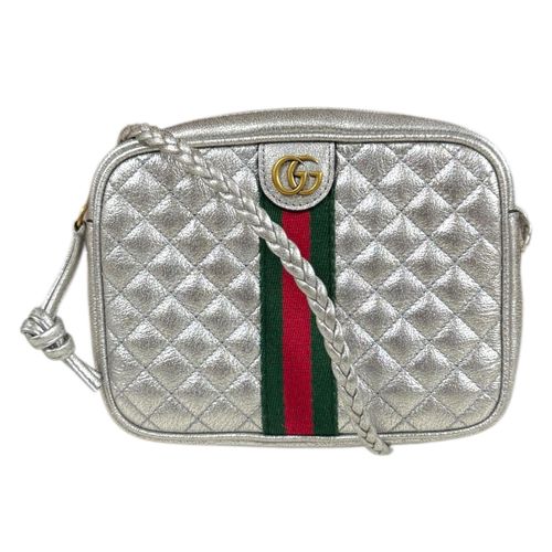 Gucci Silver Leather Shoulder Bag Pre-Owned