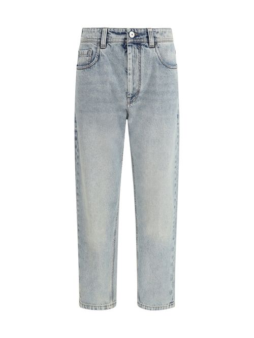 Straight-Leg Denim Jeans — Gray