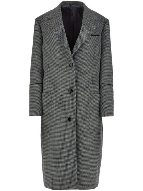 Single-breasted check-pattern coat - Grey