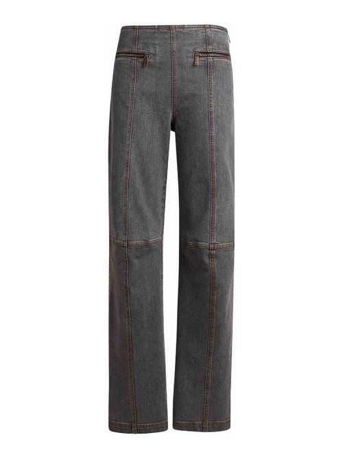 Straight-Leg Grey Stretch Cotton Denim Jeans