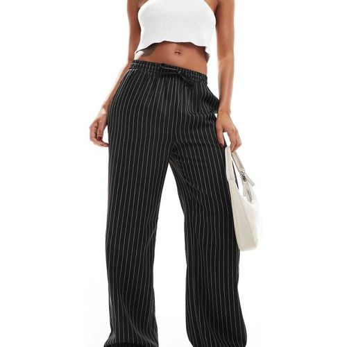 Reclaimed Vintage Womens pull on relaxed trouser in black and white pinstripe