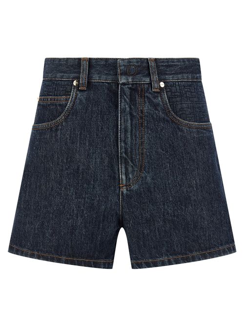 Cotton Denim Bermudas — Blue