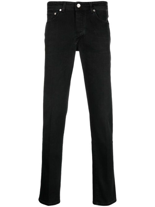 Slim-cut logo-patch trousers - Black