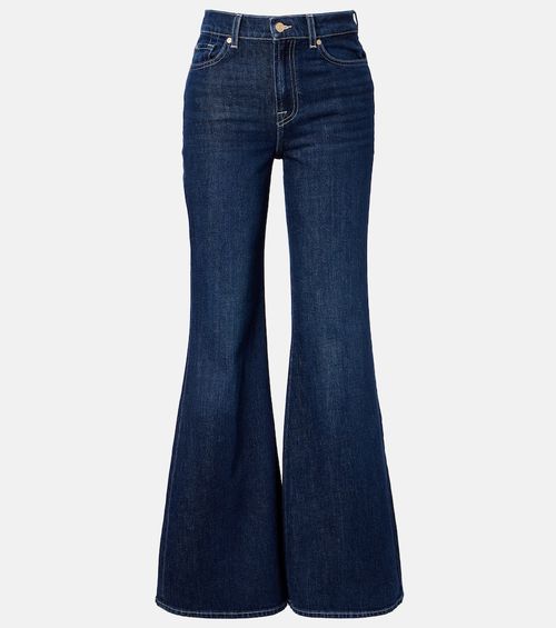High-waisted flared jeans