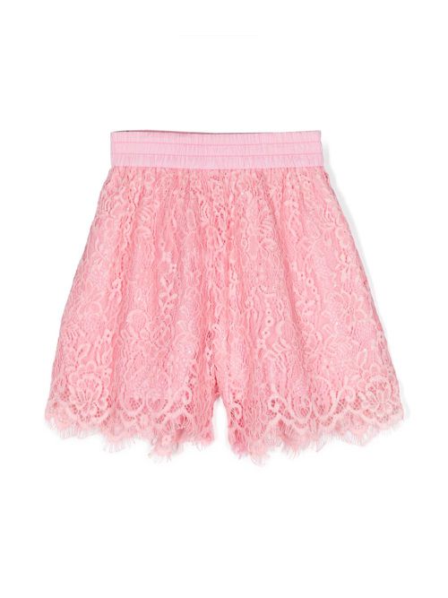 Sequinned corded-lace shorts - Pink