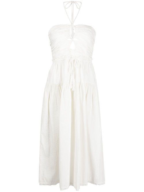Ella halterneck midi dress - White