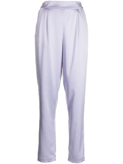 Pleat-detail high-waist trousers - Purple