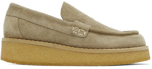 Green suede loafers