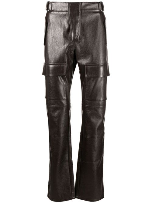 Straight-leg biker trousers - Brown