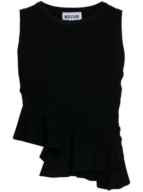Ruffled detailing top - Black