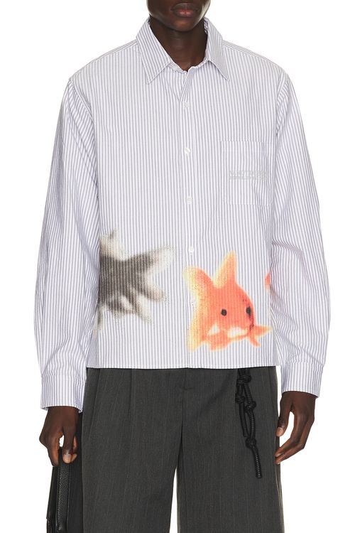 VANDYTHEPINK Goldfish Button Down Shirt in Grey - Grey. XS also in