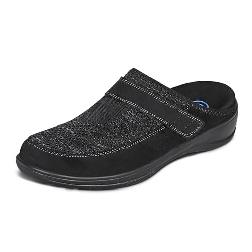 Orthofeet Women's Orthopedic Louise Adjustable Stretch Clog Slipper, Beige