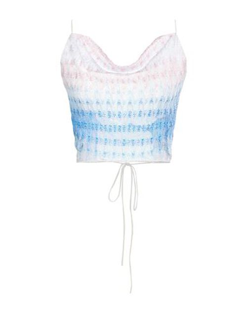 Woman Top Light blue Size 6 Viscose, Metallic fiber