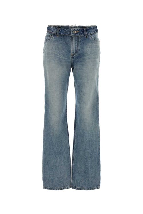 Mid-Wash Denim Jeans — Blue