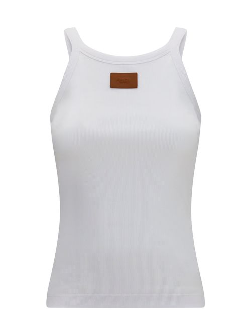 Ribbed Cotton Tank Top — White
