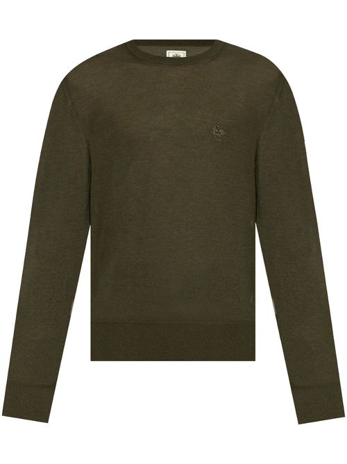 Logo embroidered sweater - Green