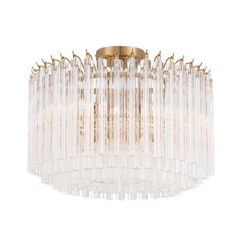 Aged Brass Semi Flush Mount from the Lofton Collection