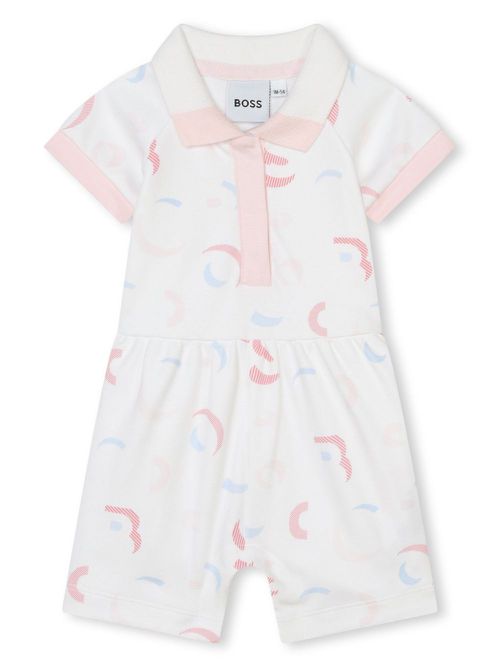 Graphic-print cotton romper - White