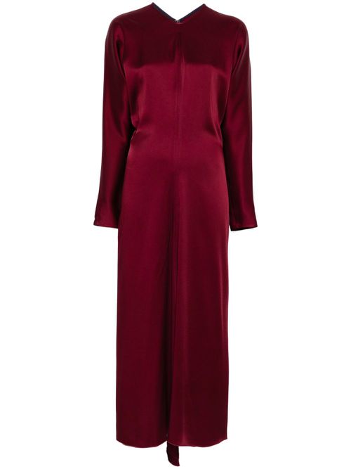 Dolman-sleeves midi dress - Red