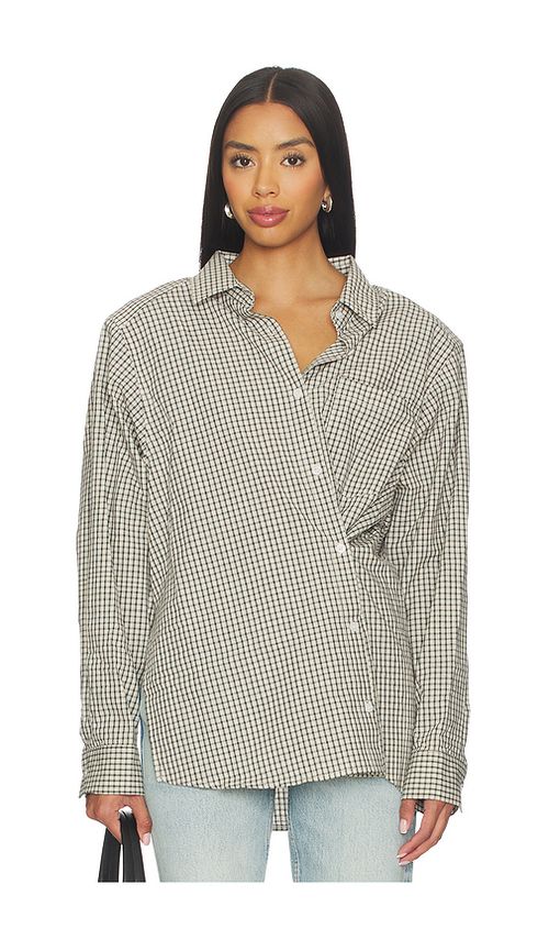 LIONESS Notting Hill Shirt in Cream Check. XXS also in L, M, S
