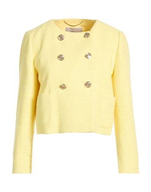 Woman Blazer Yellow Size 4 Cotton, Polyamide