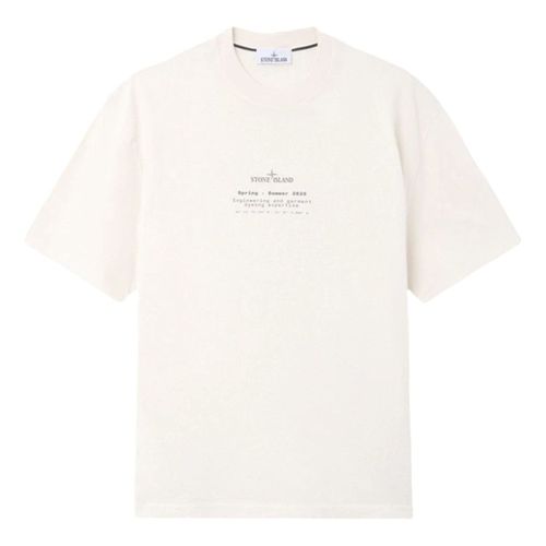 Stone Print Regular Fit T-Shirt 'Ivory'