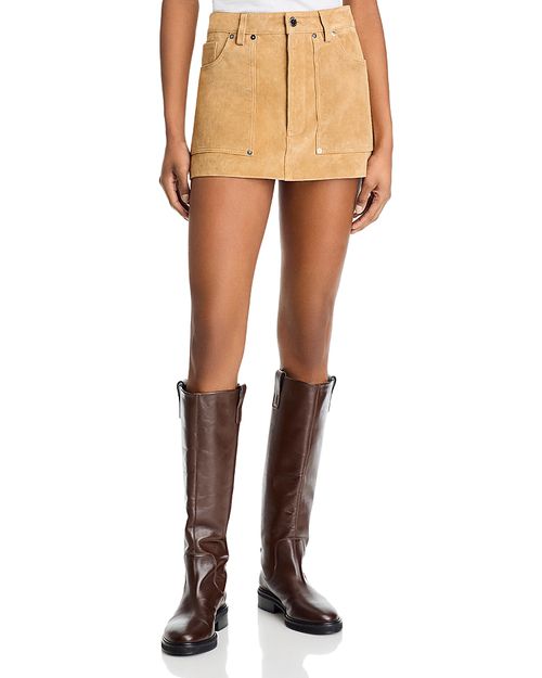 Suede Carpenter Mini Skirt