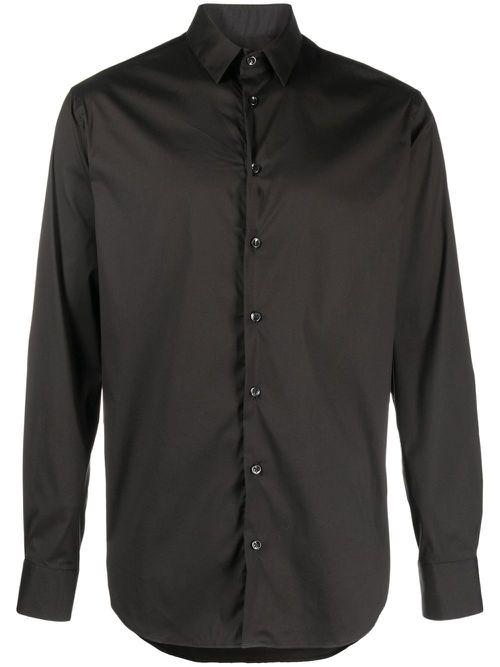 Slim-cut button-down shirt - Black