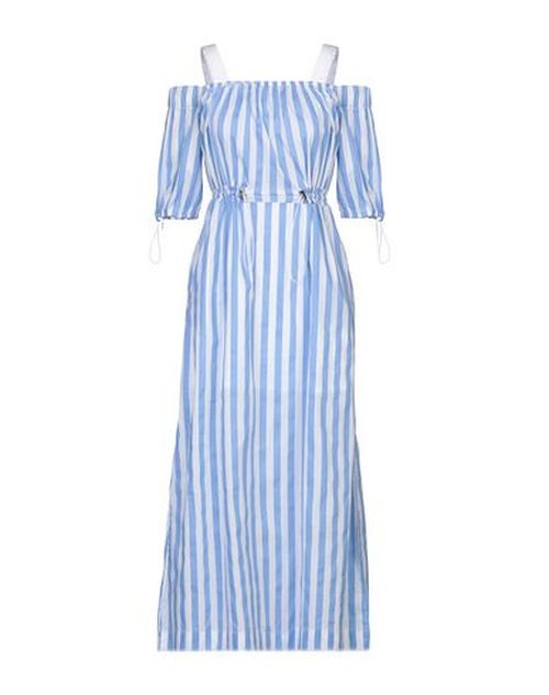 Woman Midi dress Sky blue Size 4 Cotton, Elastane