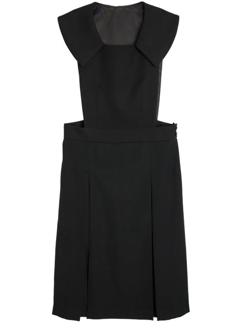 Wool overall midi dress - Black
