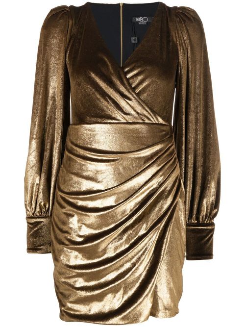 Draped velvet minidress - Gold