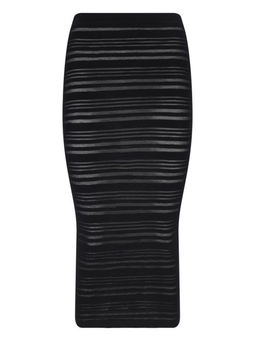 Viscose-Blend Midi Skirt with Fluid Draping