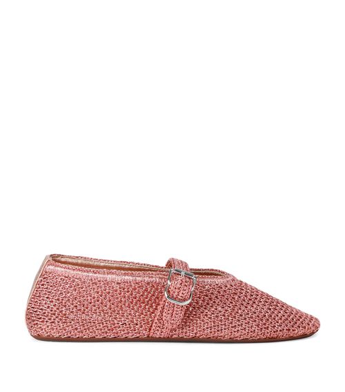 Lurex Crochet Ballet Flats